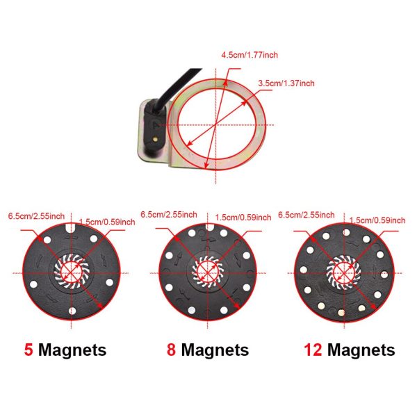 New Electric Bicycle Pedal PAS System Assistant Sensor 5/8/12 Magnets E-bike Speed Sensor Alloy Pulse Assist Sensor Parts - Image 3