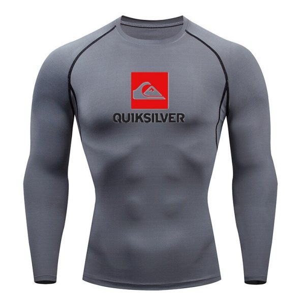 New Men Swimming T-shirt Swimsuit Beach UV Protection Rash Guard Diving Swimwear Long Sleeve Surfing Suits Surf Clothes Rashguar - Image 2