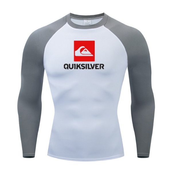 New Men Swimming T-shirt Swimsuit Beach UV Protection Rash Guard Diving Swimwear Long Sleeve Surfing Suits Surf Clothes Rashguar - Image 3