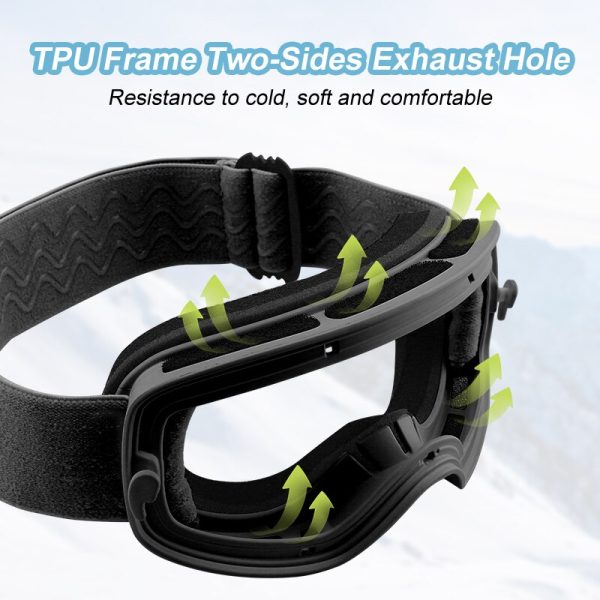 PHMAX Children's Ski Goggles Winter Ski Goggles Snowmobile Equipment Snowmobile Glasses Kid Winter Anti-Fog Snowboarding Glasses - Image 3