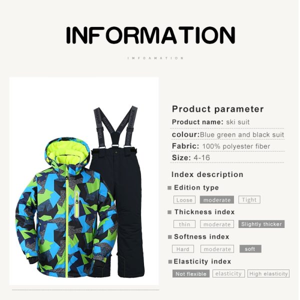 PHMAX Warm Waterproof Kids Ski Jacket Children Ski Jumpsuit 2022 Winter Snowboard Jacket Boys and Girls Outdoor Snow Pants Suits - Image 2