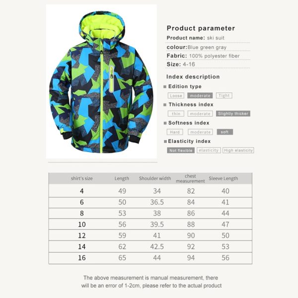 PHMAX Warm Waterproof Kids Ski Jacket Children Ski Jumpsuit 2022 Winter Snowboard Jacket Boys and Girls Outdoor Snow Pants Suits - Image 6