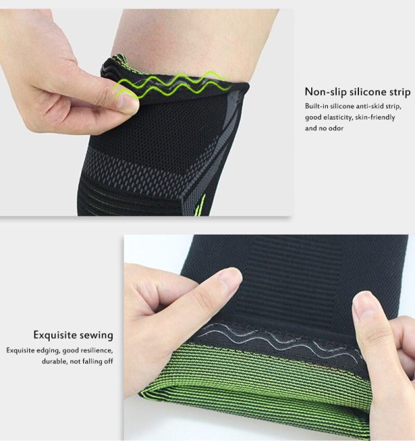 Single Knitted Nylon Sports Knee Pad Riding Protective Gear Running Basketball Skipping Rope Warm Knee Pad Foot Cold-Proof Black - Image 4