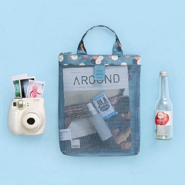 Small summer swimming beach bag mesh mesh storage bag zipper bag sports handbag multi-function multi-scene - Image 4