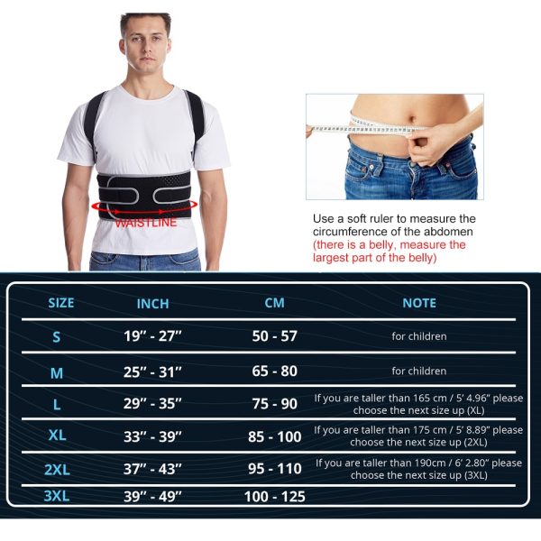 Straight Back Posture Corrector Shoulder Lumbar Brace Spine Support Belt Adjustable Corset Correction Body Improve with Plate - Image 2