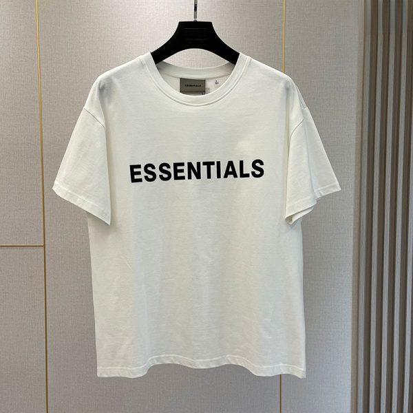 Summer High Quality ESSENTIAL 1:1 T-shirt 100% Cotton Loose Tees Rubber Letter Logo Hip Hop Unisex Oversized Running T-Shirts - Image 2