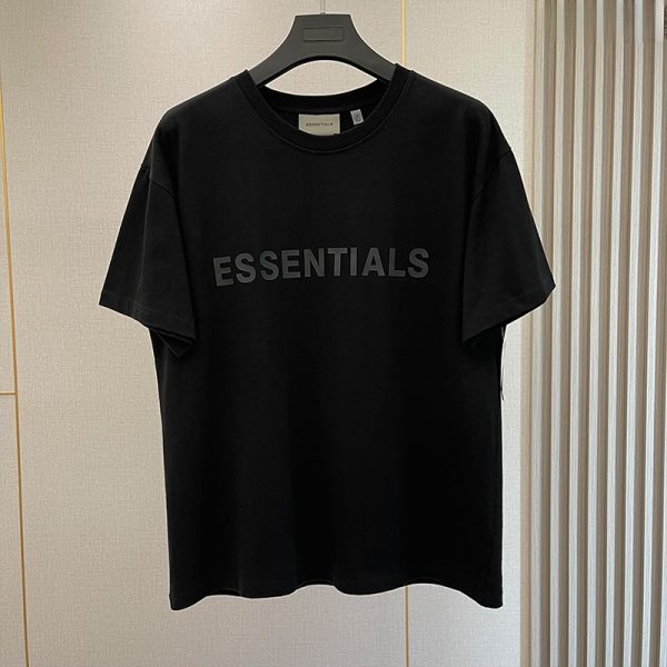 Summer High Quality ESSENTIAL 1:1 T-shirt 100% Cotton Loose Tees Rubber Letter Logo Hip Hop Unisex Oversized Running T-Shirts - Image 3