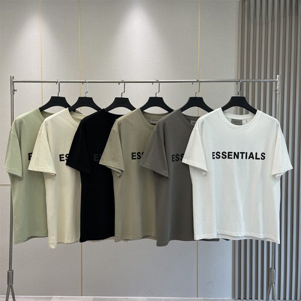 Summer High Quality ESSENTIAL 1:1 T-shirt 100% Cotton Loose Tees Rubber Letter Logo Hip Hop Unisex Oversized Running T-Shirts - Image 4