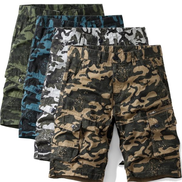 Summer New Men's Camouflage Shorts Large Size Loose Multi-Pockets