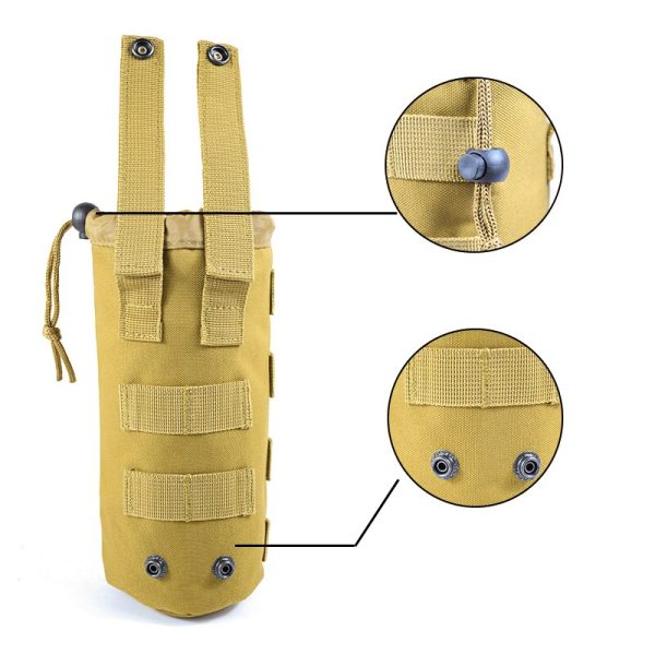 Tactical Water Bottle Bag Multi-Function Outdoor Adjustab Drawstrin Molly System Attached To Other Gear Nylon Hole Design - Image 3