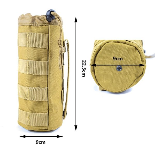 Tactical Water Bottle Bag Multi-Function Outdoor Adjustab Drawstrin Molly System Attached To Other Gear Nylon Hole Design - Image 4