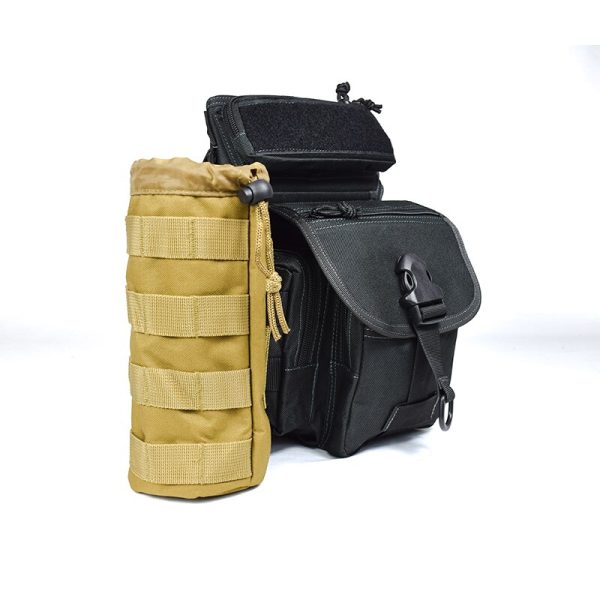 Tactical Water Bottle Bag Multi-Function Outdoor Adjustab Drawstrin Molly System Attached To Other Gear Nylon Hole Design - Image 5