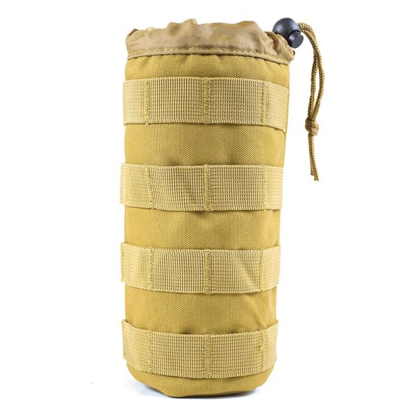 Tactical Water Bottle Bag Multi-Function Outdoor Adjustab Drawstrin Molly System Attached To Other Gear Nylon Hole Design