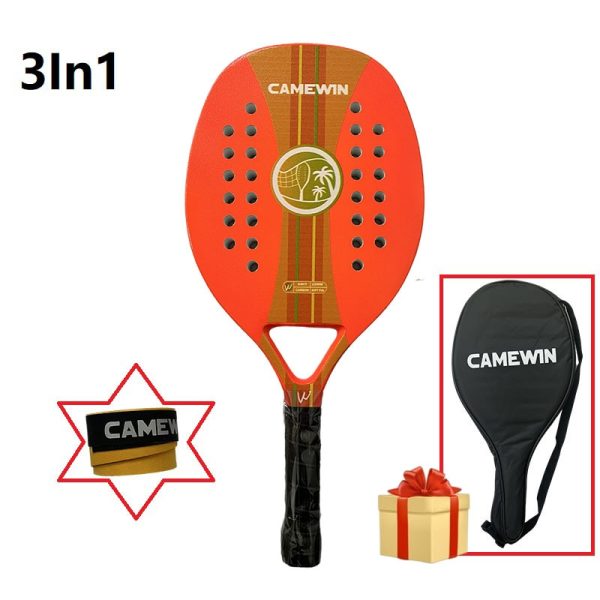 Tennis Racket For Best Partner 2022 Big Sells Carbon And Glass Fiber Beach Tennis Racket With Protective Bag Cover Soft Face New - Image 2