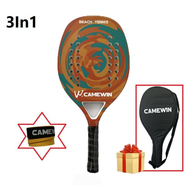 Tennis Racket For Best Partner 2022 Big Sells Carbon And Glass Fiber Beach Tennis Racket With Protective Bag Cover Soft Face New - Image 5