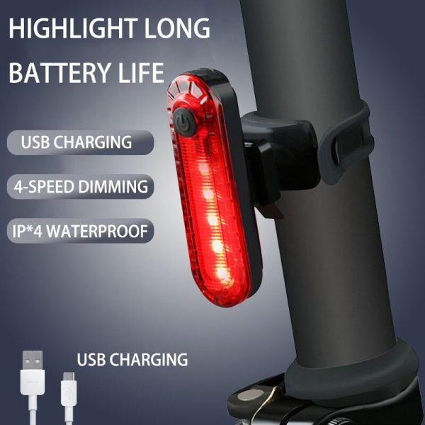 USB Rechargeable Bike Light Bicycle Front Back Rear Taillight Cycling Safety Warning Light Waterproof Bicycle Lamp Flashligh - Image 3