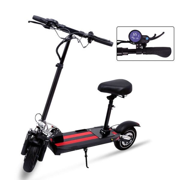 Warehouse In Europe 48V/15Ah Battery 10 Inches Electric Scooter With Seat Foldable 500W Brushless Motor 65KM Mileage Escooter