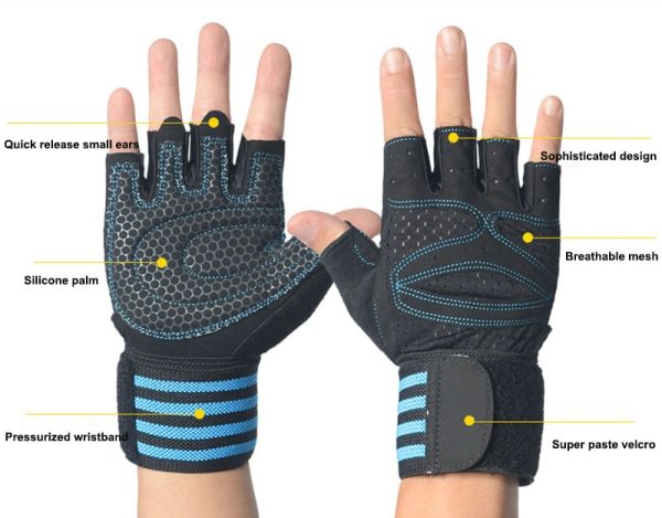 Weightlifting Gloves with Wrist Support for Heavy Exercise Body Building Gym Training Fitness Handschuhe Workout Crossfit Gloves - Image 4