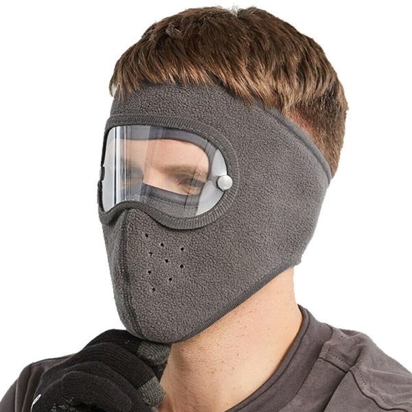 Windproof Anti Dust Face Mask Cycling Ski Breathable Masks Fleece Face Shield Hood with High Definition Anti Goggles Skullies - Image 9