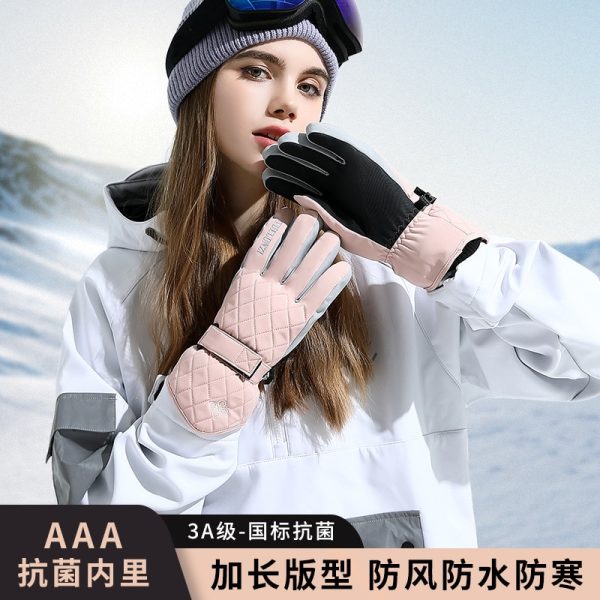 Winter Ski Gloves for Women Snowboard Thermal Gloves Keep Warm Water Wind Proof Velvet Cycling Bicycle Gloves - Image 2