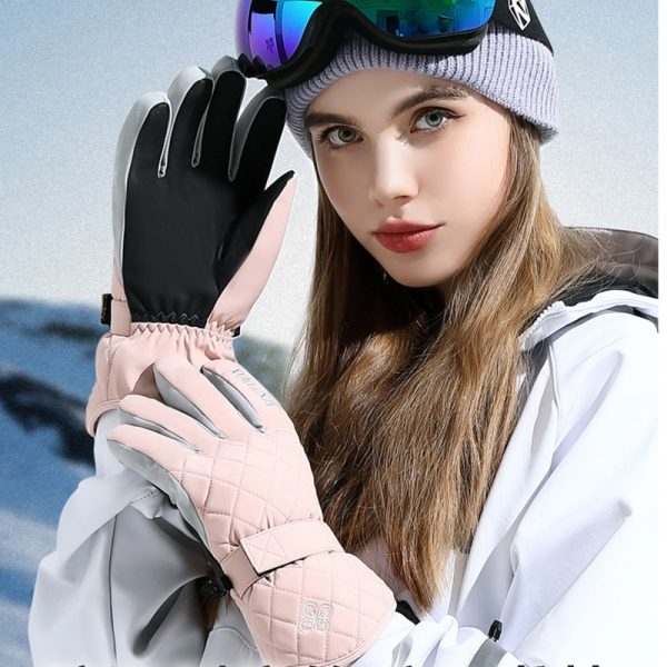 Winter Ski Gloves for Women Snowboard Thermal Gloves Keep Warm Water Wind Proof Velvet Cycling Bicycle Gloves - Image 3