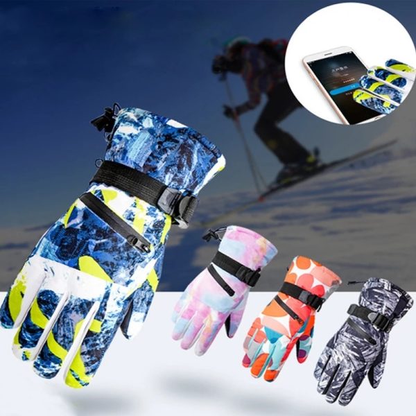 Winter Snowboard Ski Gloves PU Leather Non-slip Touch Screen Waterproof Motorcycle Cycling Fleece Warm Snow Gloves Unisex - Image 2