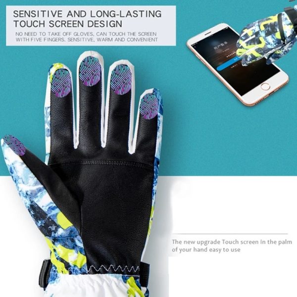 Winter Snowboard Ski Gloves PU Leather Non-slip Touch Screen Waterproof Motorcycle Cycling Fleece Warm Snow Gloves Unisex - Image 3