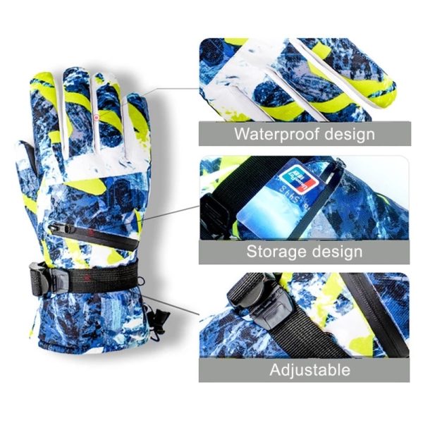 Winter Snowboard Ski Gloves PU Leather Non-slip Touch Screen Waterproof Motorcycle Cycling Fleece Warm Snow Gloves Unisex - Image 4