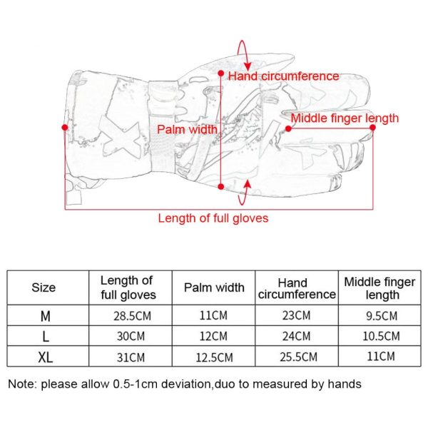 Winter Snowboard Ski Gloves PU Leather Non-slip Touch Screen Waterproof Motorcycle Cycling Fleece Warm Snow Gloves Unisex - Image 5