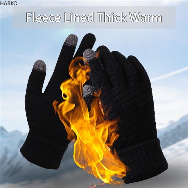 Winter Warm Knitted Gloves Mobile Phone Touch Screen Knitted Gloves Winter Thick Warm Adult Gloves For Men Women - Image 4