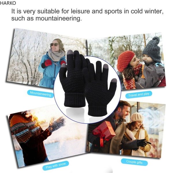 Winter Warm Knitted Gloves Mobile Phone Touch Screen Knitted Gloves Winter Thick Warm Adult Gloves For Men Women - Image 5