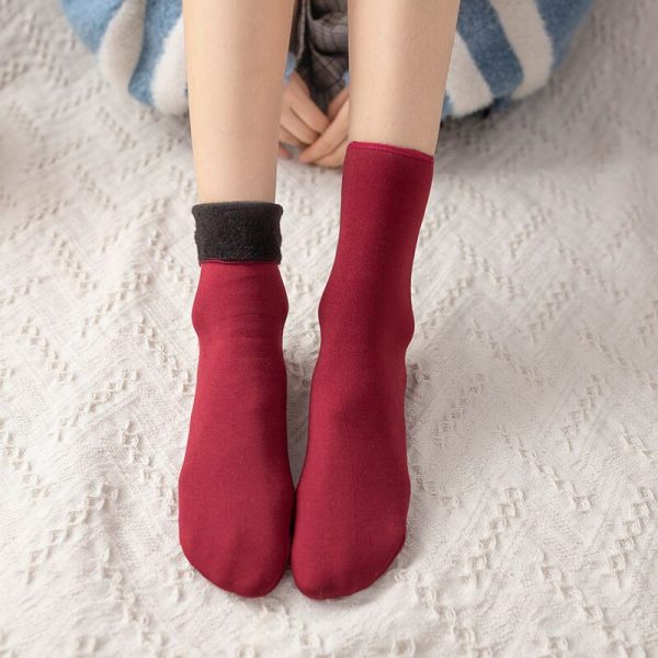 Winter Warm Thicken Wool Socks Men and Women Seamless Soft Solid Velvet Snow Socks Ski Boots Floor Sleeping Socks Fashion Unisex - Image 5