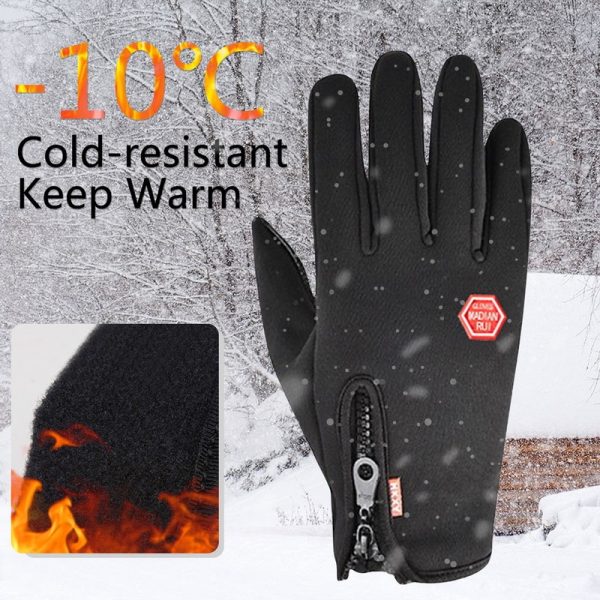 Winter Women Men Gloves Touch Cold Waterproof Motorcycle Cycle Gloves Male Outdoor Sports Warm Thermal Fleece Running Ski Gloves - Image 5