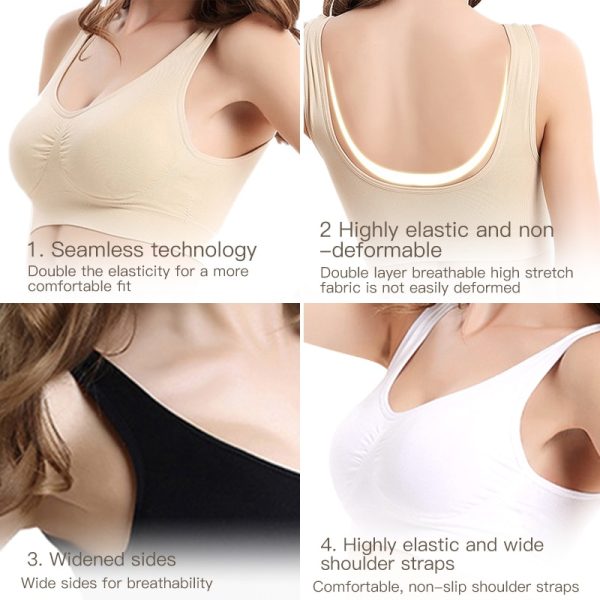 Women Bra Yoga Sports Underwear Push Up Bra Outdoor Running Fitness Breathable Comfortable Bralette Vest Top - Image 4