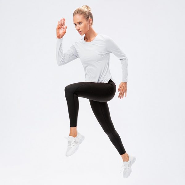 Women Sports Top Fitness Running Gym Clothing Solid Long Sleeve Yoga Shirts Outdoor Workout Loose Sport Shirt Quick Dry T-shirts - Image 5