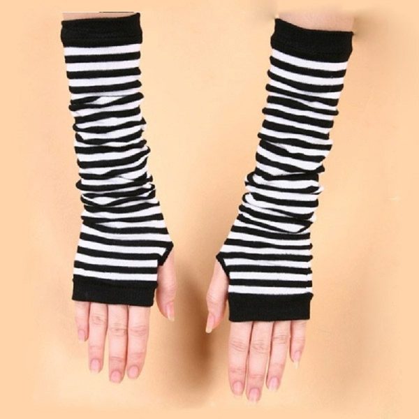 Women's Gloves Half Finger Long Gloves Arm Sleeve Open Finger Wool Gloves