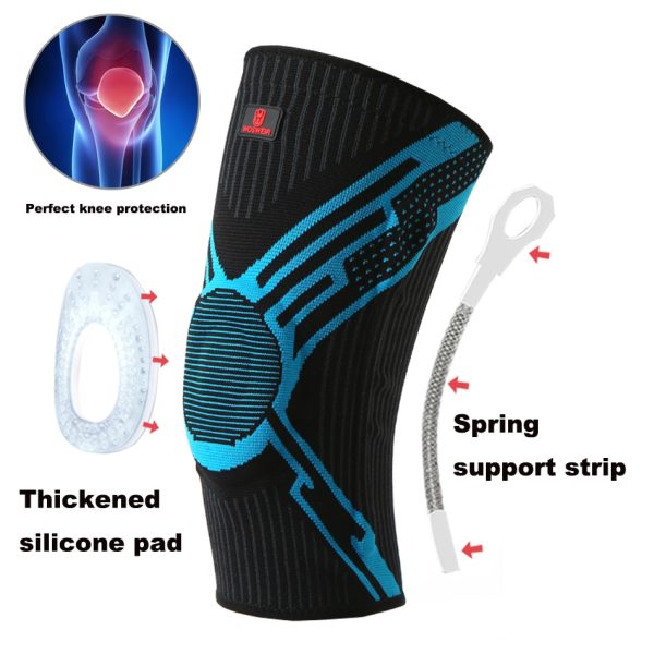 WorthWhile 1/2PCS Silicon Padded Basketball Knee Pads Patella Brace Kneepad Joint Support Fitness Compression Sleeve Protector - Image 2