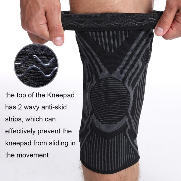 WorthWhile 1/2PCS Silicon Padded Basketball Knee Pads Patella Brace Kneepad Joint Support Fitness Compression Sleeve Protector - Image 3