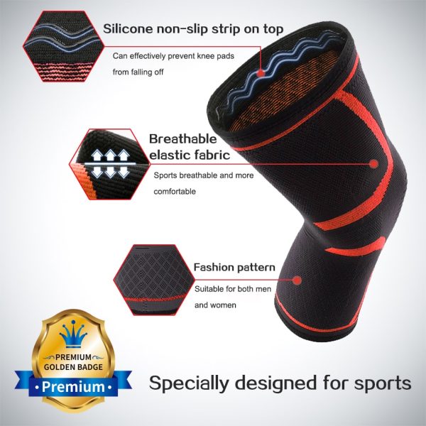 WorthWhile 1 PC Elastic Knee Pads Nylon Sports Fitness Kneepad Fitness Gear Patella Brace Running Basketball Volleyball Support - Image 2