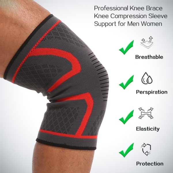 WorthWhile 1 PC Elastic Knee Pads Nylon Sports Fitness Kneepad Fitness Gear Patella Brace Running Basketball Volleyball Support - Image 3