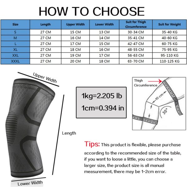 WorthWhile 1 PC Elastic Knee Pads Nylon Sports Fitness Kneepad Fitness Gear Patella Brace Running Basketball Volleyball Support - Image 6