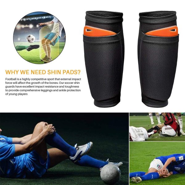 WorthWhile 1 Pair Soccer Football Shin Guard Teens Socks Pads Professional Shields Legging Shinguards Sleeves Protective Gear - Image 2