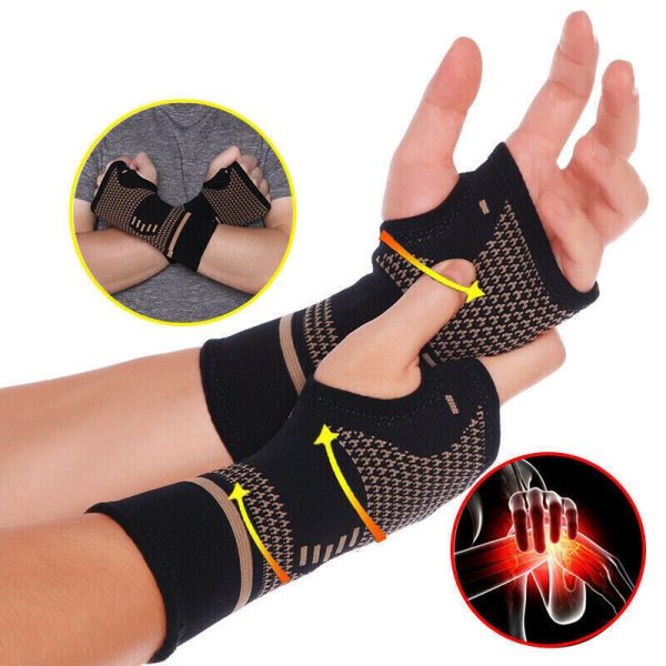 Wrist Brace for Carpal Tunnel Relief Wrist Compression Glove Wrist Support Sleeves for Tendonitis Yoga Arthritis Wrist Sprain