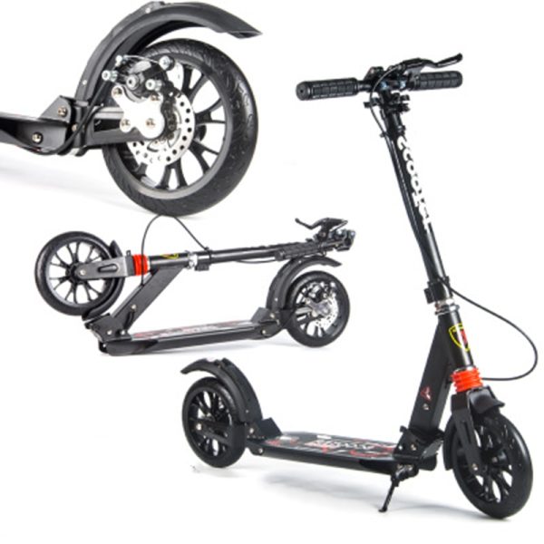 adult children kick scooter foldable PU 2wheels bodybuilding all aluminum shock absorption urban campus transportation - Image 2